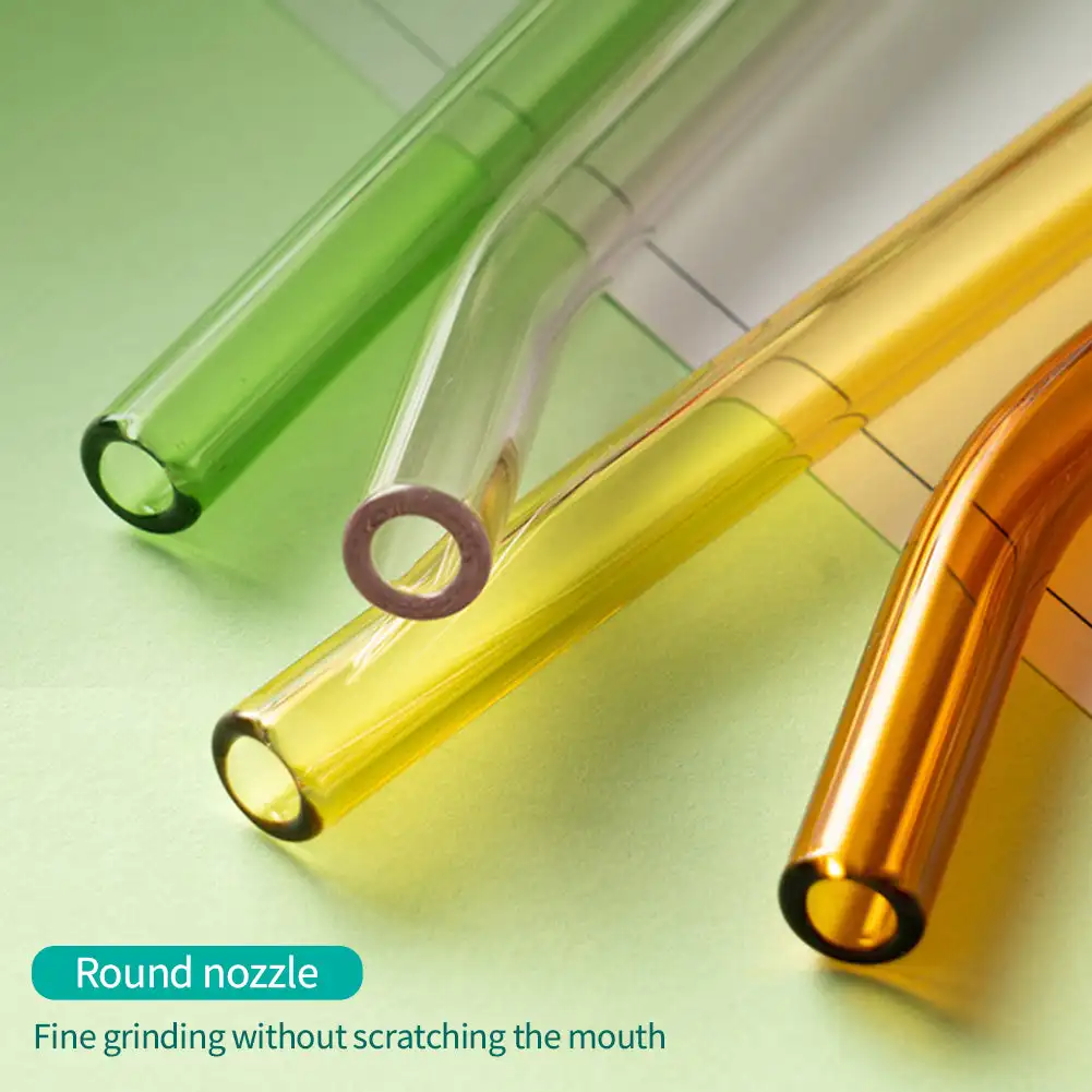 Eco-Friendly Multi-Color Reusable Glass Drinking Straws