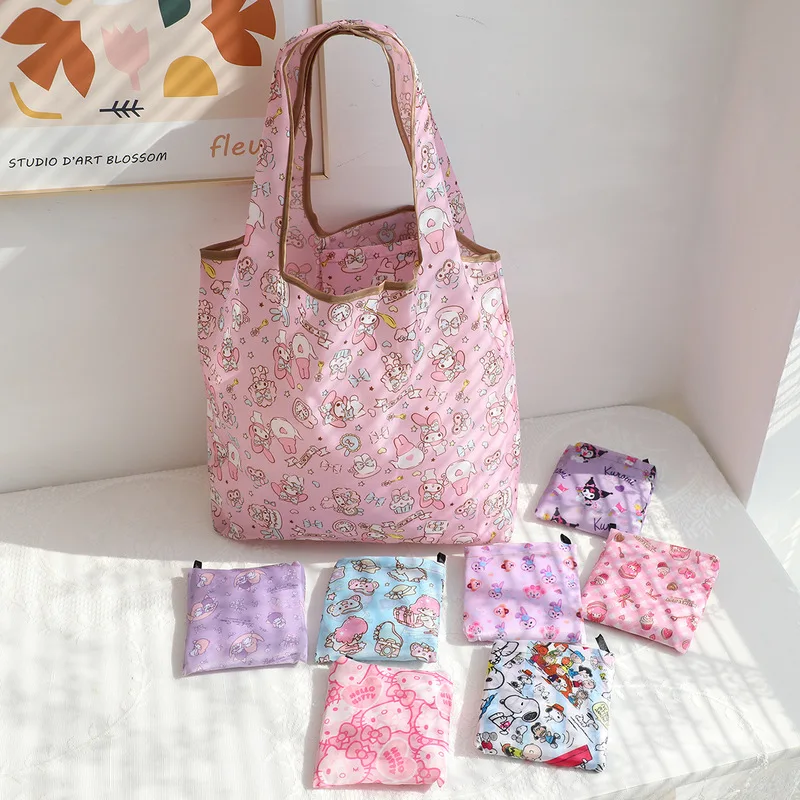 

Сумка для покупок Hello Kitty Sanrio My Melody Kuromi Cinnamoroll, складная сумка для покупок, портативная Экологически чистая большая сумка для супермаркета