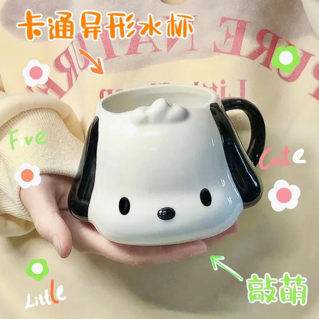 Kawaii Sanrio Pochacco Mug Creative 3D Pochacco Ceramic Cup Large Capacity Milk Cup Creative Water Cup Coffee Cup Girls Gift