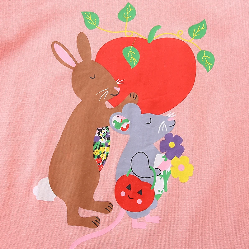 Children's Clothing Spring  Autumn 2025 Cartoon Mouse Long Sleeves T-shirt Spring Cotton Tops Baby Girls Clothes