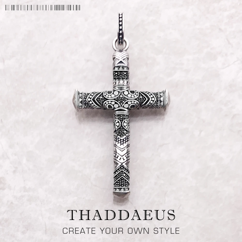 Ciondolo Maori Iconic Ornamentation Cross Fine Jewelry Europa 925 Sterling Silver Ethno Gift Per Donna Uomo