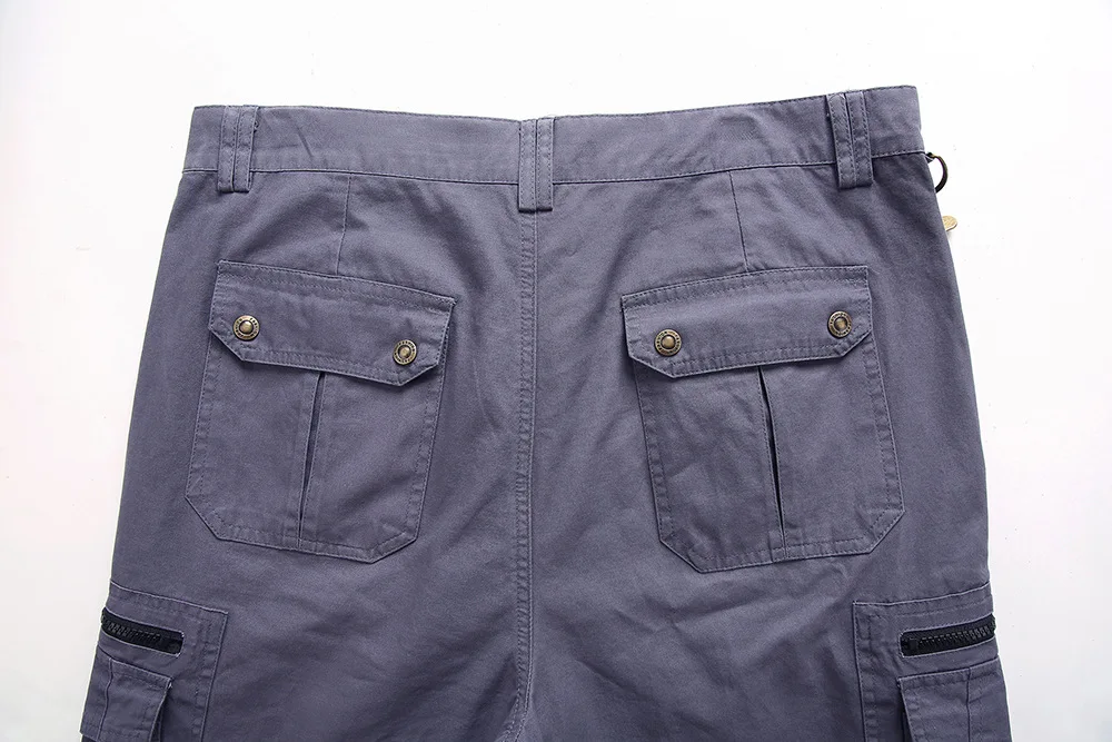 Knee ength Cargo Men Summer Casual Cotton Multi Pockets Breeches Cropped Short Trousers Military Camouflage Shorts_voghion.com