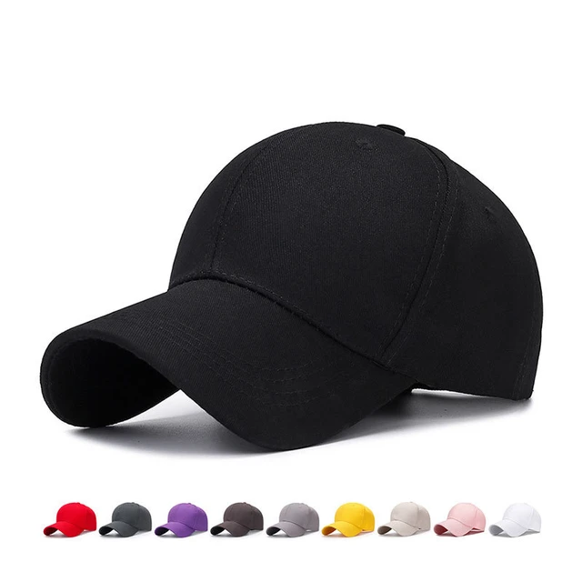 Baseball Cap Men Women Adjustable Plain Dad Hats Low Profile Solid Ball Cap  Black