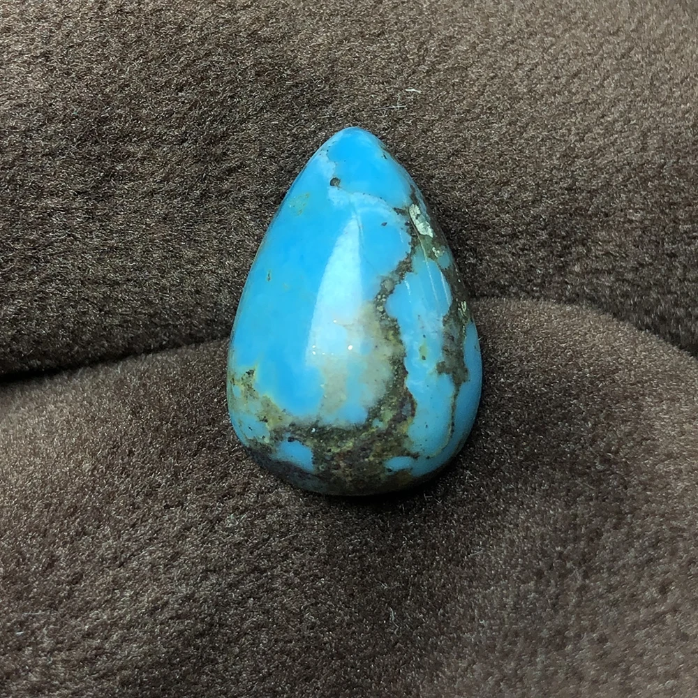 Natural turquoise, bare stone, droplet shaped natural pattern 1.5g