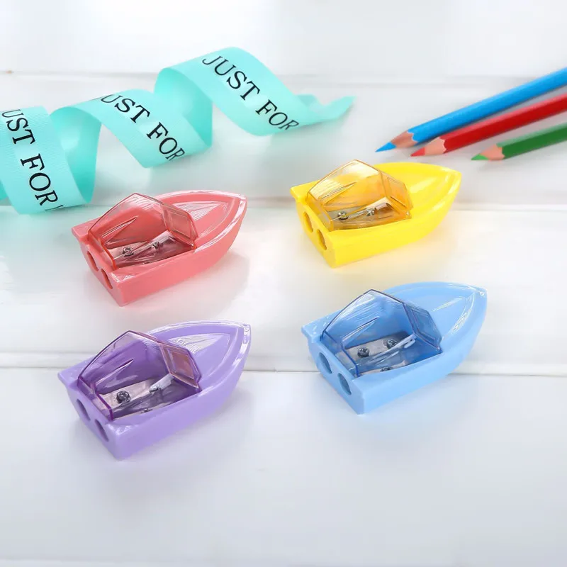 

1Pieces Cartoon Small water boat shape Pencil Sharpener Creative Stationery Pencil Sharpener Cutter School Office Supplies