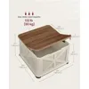 Farmhouse Coffee Table with Storage, Square Coffee Table for Living Room, Center Table with Flip-Top Lids 3