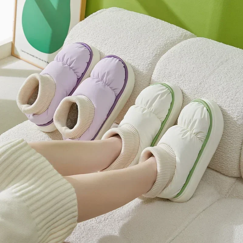 Snow Boots Plush Warm Ankle Boots For Women Mens Winter Shoes Windproof Lightness Down Boots Couples Female Winter Shoes Booties