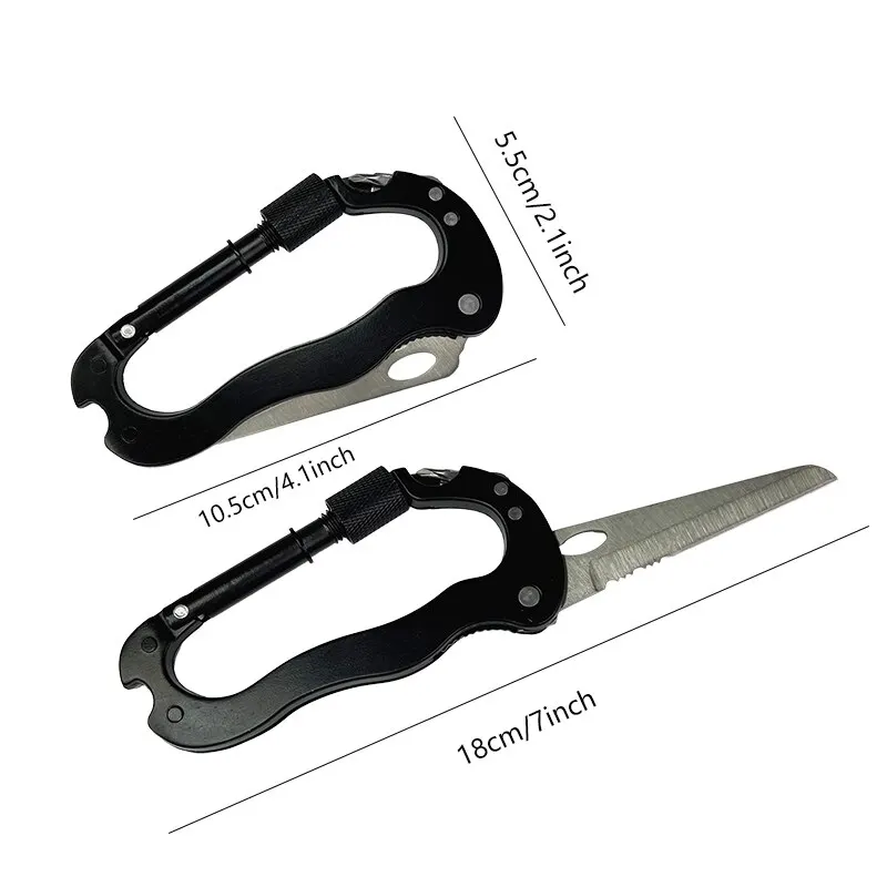 Multi function tool 5 in 1 outdoor multi function mountaineering buckle fast hanging buckle cross screwdriver carabiner bottle opener wine opener