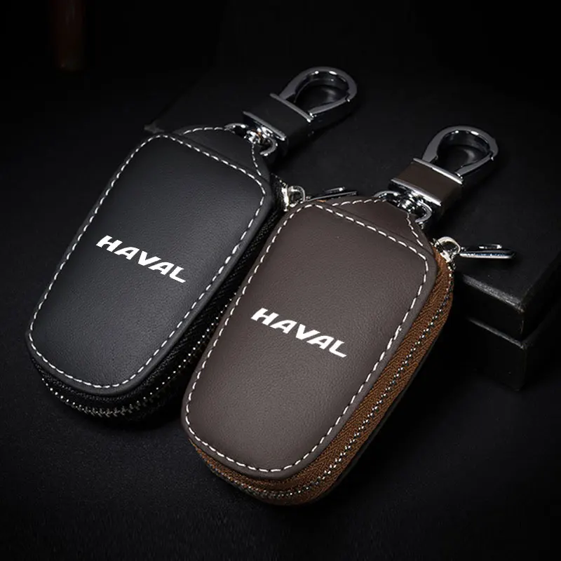 

Car smart keycase cover key wallet leather keychain Pendant For Haval H1 H2 H3 H6 H7 H9 M6 F7X Jolion Great Wall key Accessories