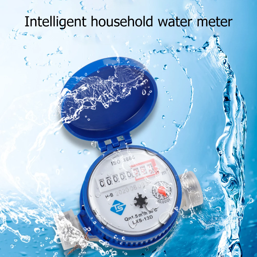 Smart Water Meter E-Type Precision Digital Display Pointer Counter Water Meter Flow Measuring Instruments with Copper Fittings flow meter,water meter