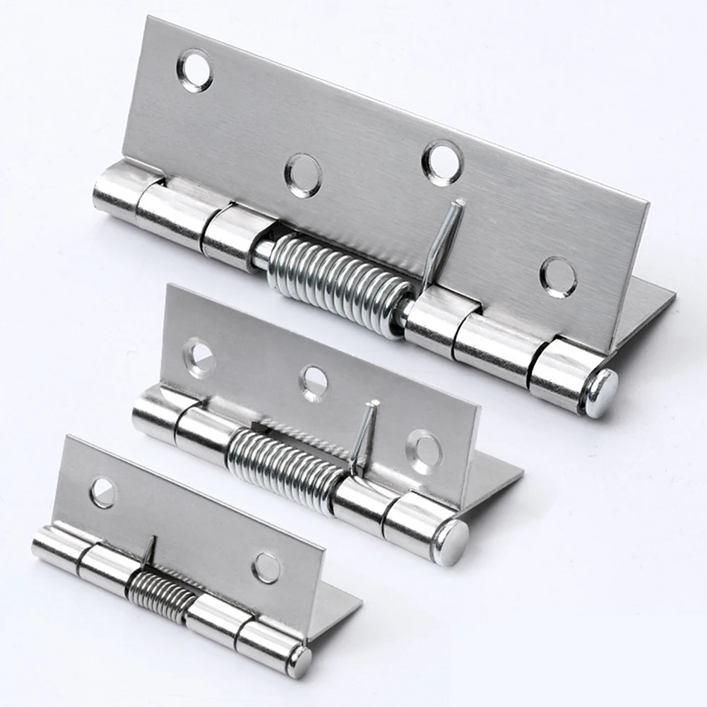 2pcs Self Closing Spring Door Hinge Stainless Steel Hinge For