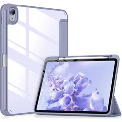 Sleek Flip Tablet Cover with Acrylic Back & Pencil Holder - Auto Wake/Sleep Feature for iPad 10th 2022 (YKL Lavender Purple)