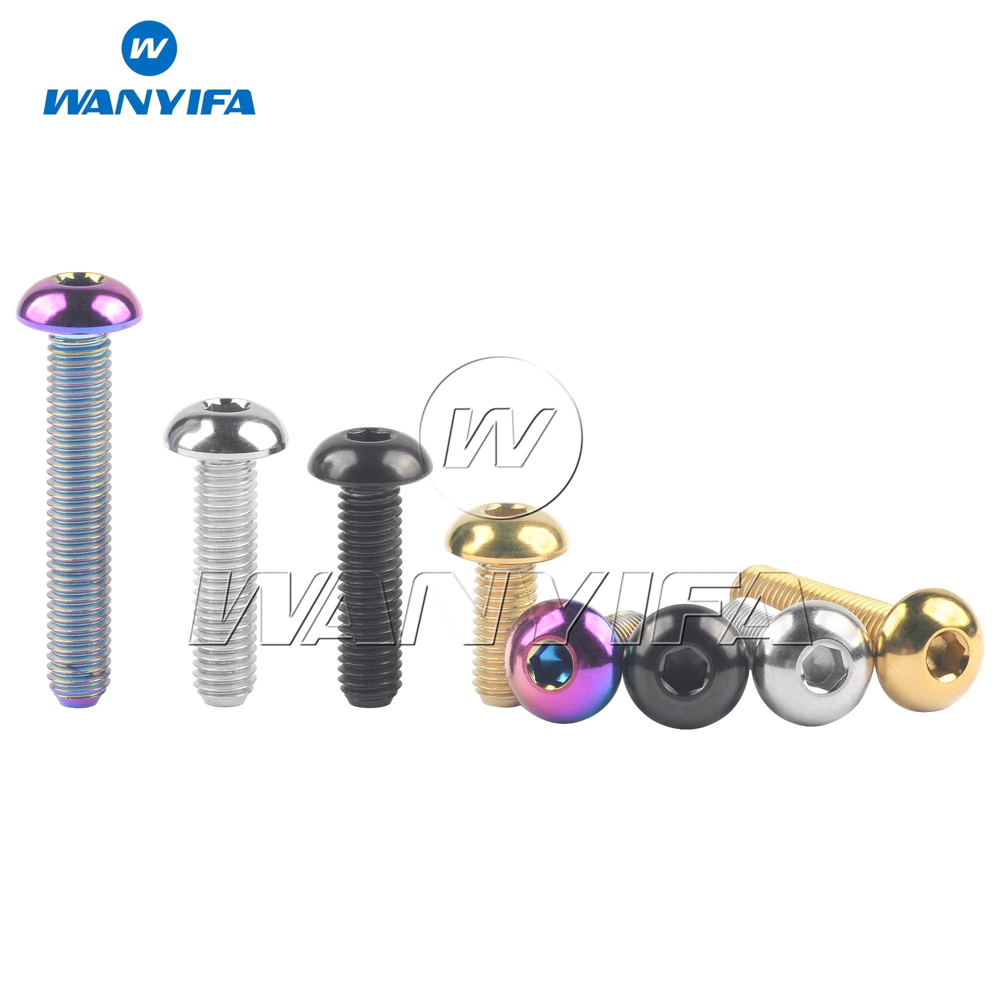 Titanium Bolts Hexagon Socket Screw Wanyifa Titanium Ti Bolt M5x8/10/12/15/18/20/25/30mm For Bicycle Bottle Cage
