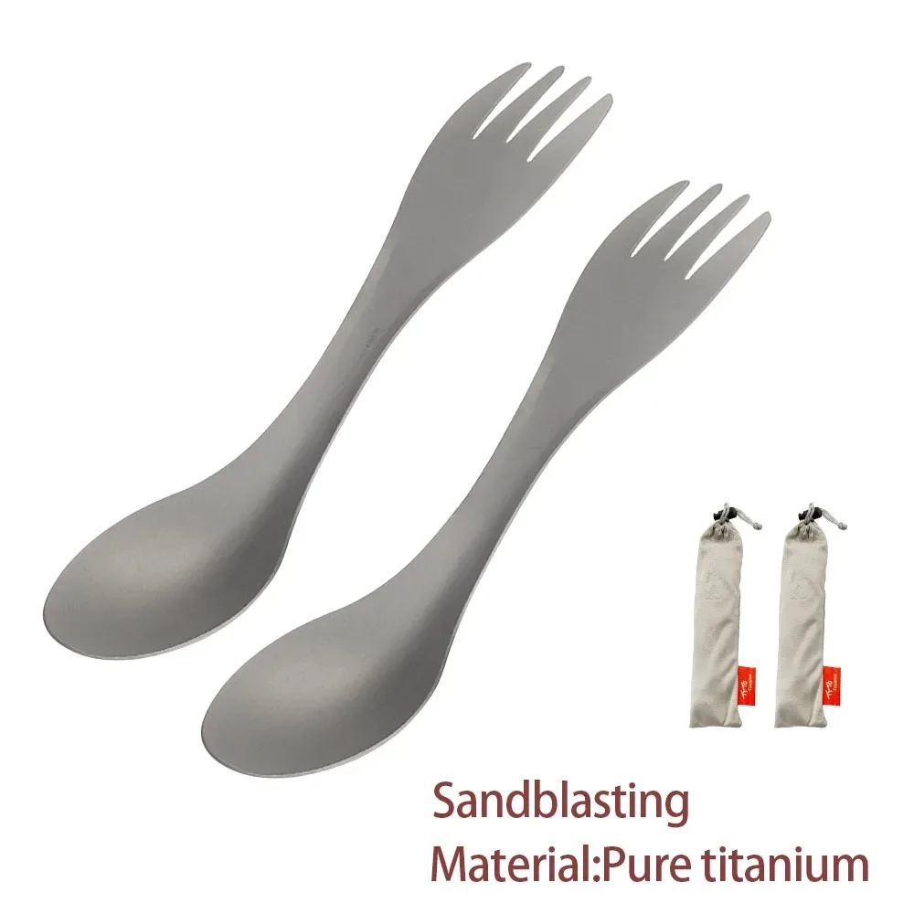 Titanium Spork 2-in-1 Spoon Fork Knife Portable Outdoor Camping Picnic Travel Eco-Friendly Flatware portable tableware