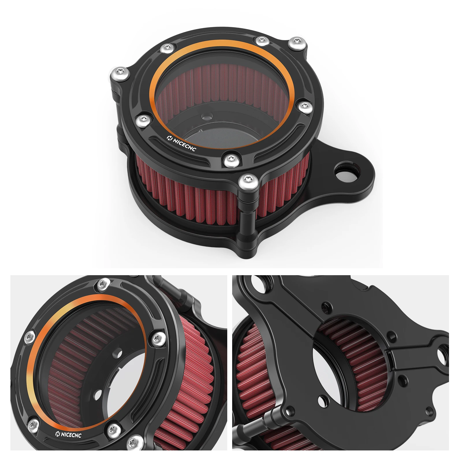 Für Harley Iron 1200 2018–2021, Luftfilter-Reiniger-Set für Harley Forty Eight XL1200X 2010–2015, Iron 883 Sportster 883 1200 – Detail 2