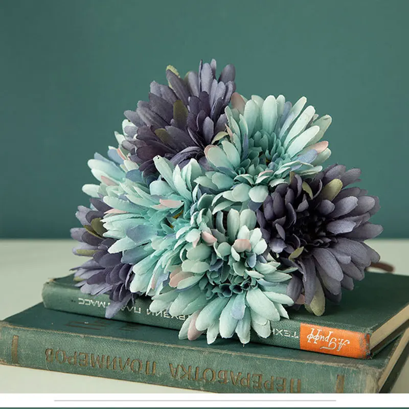 Fiori Artificiali Bouquet Di Crisantemo Simulazione Touch American Farmhouse Garden Decoration Outdoor Pastorale Picnic Decor