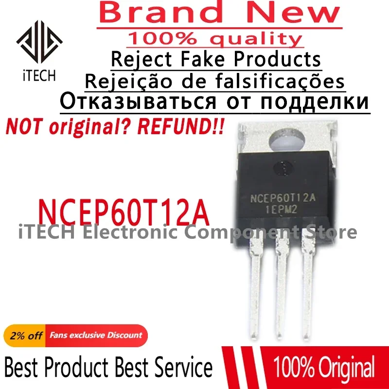 1 Stück NCEP60T12A TO-220 Transistor / Leistungsbauteil – Für Elektronikprojekte & Reparaturen
