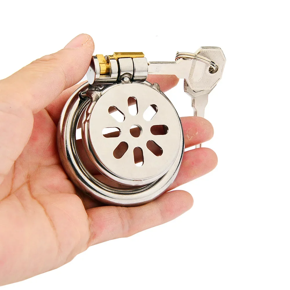Penis Chastity Cage Male Super Mini Chastity Cage Stainless Steel Chastity Device Penis Cage Cock Ring With Lock Sex Toys For Men BDSM Sissy