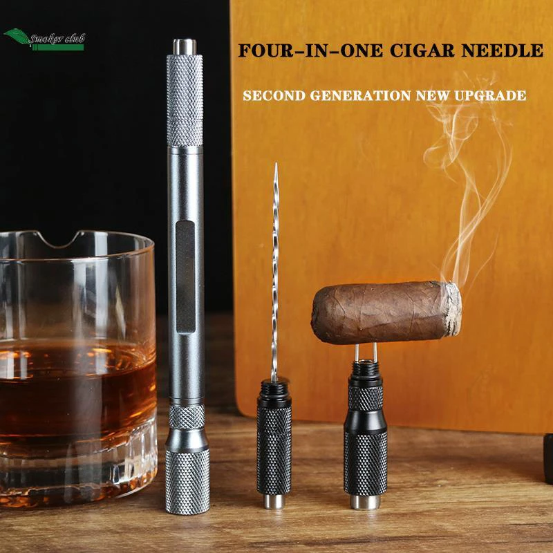 Cigar Draw Enhancer Tool Smoker Portable Dredge Drilled Cigar Punch