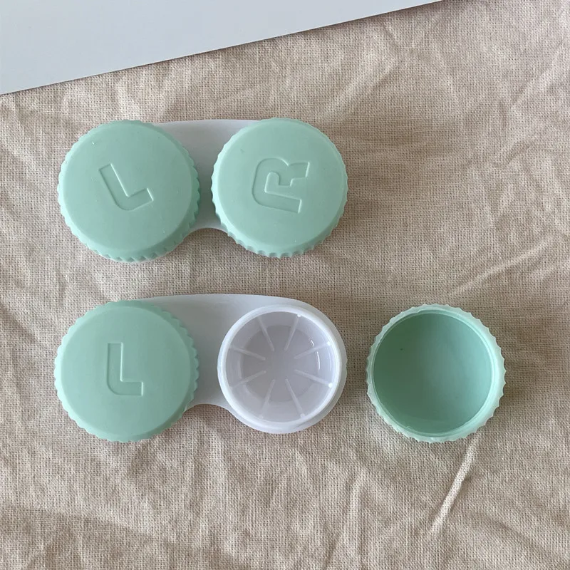 Cream Colour Contact Lens Case Travel Holder Container Soaking Contact Lens Box Mini Lenses Case Accessorie