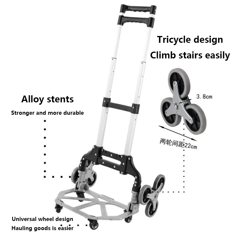 80Kg Heavy Duty Faltbare Rad Trolley Falten Lkw Barrow Warenkorb Reise Gepäck Warenkorb Tragbare Heimgebrauch Treppen Steigen