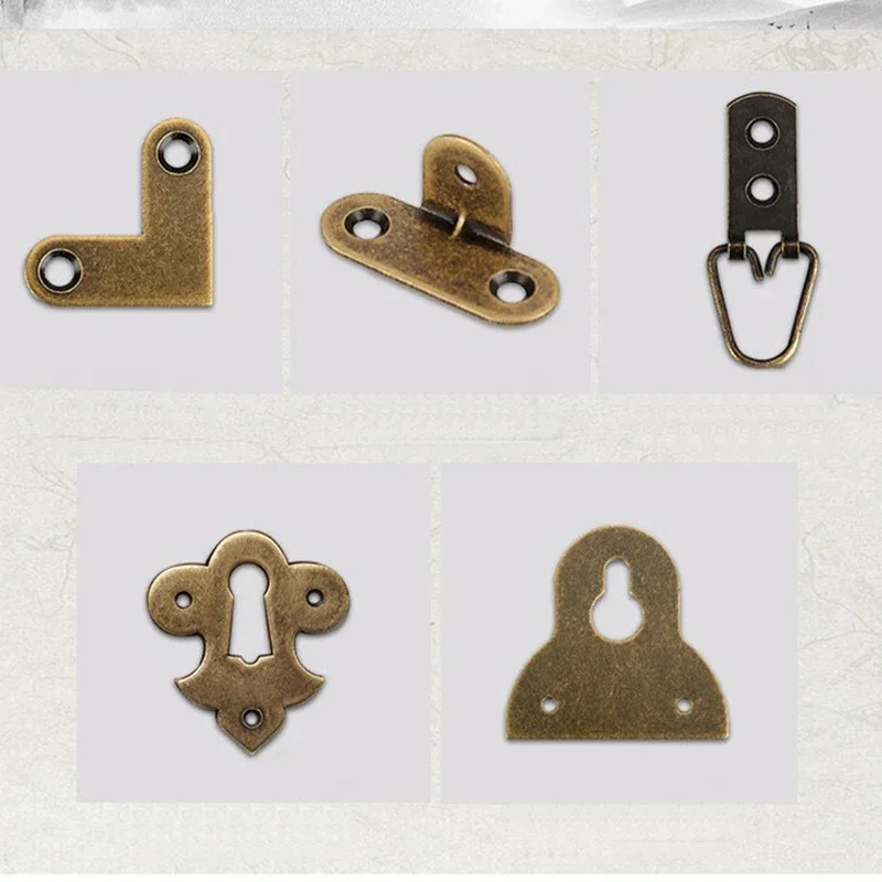 8/4pcs Antique Brone/Gold Picture Photo Oil Painting Art Work Mirror Frame Wall Hanger Hook or Right Angle Brass Corner Bracket