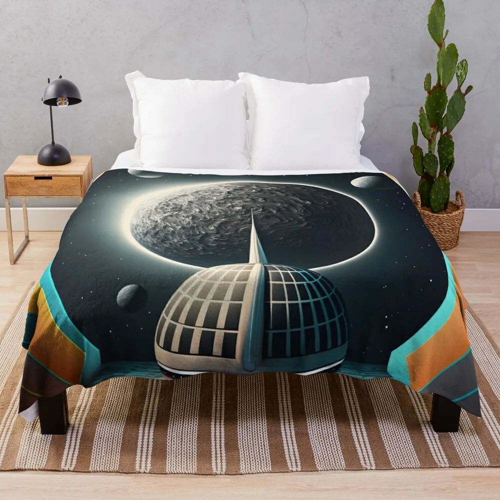 

Deco Spaceship landing In Planet X232's Space Port Throw Blanket Blanket For Sofa Designer Blankets Flannel Blanket