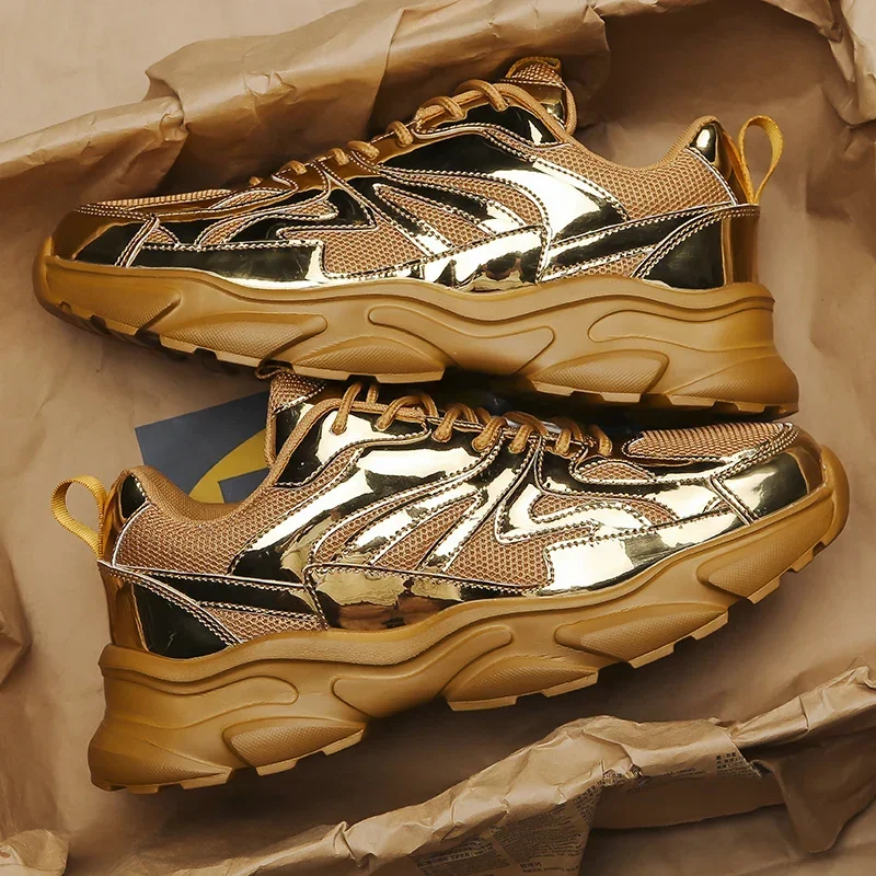 Luxury Golden Men's Sports Shoes 2