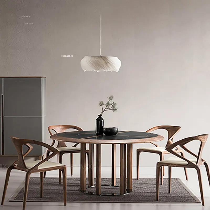 

Nordic Solid Wood Dining Chairs Kitchen Furniture Modern Minimalist Backrest Dining Chair Designer Leisure Chair Living Room E
