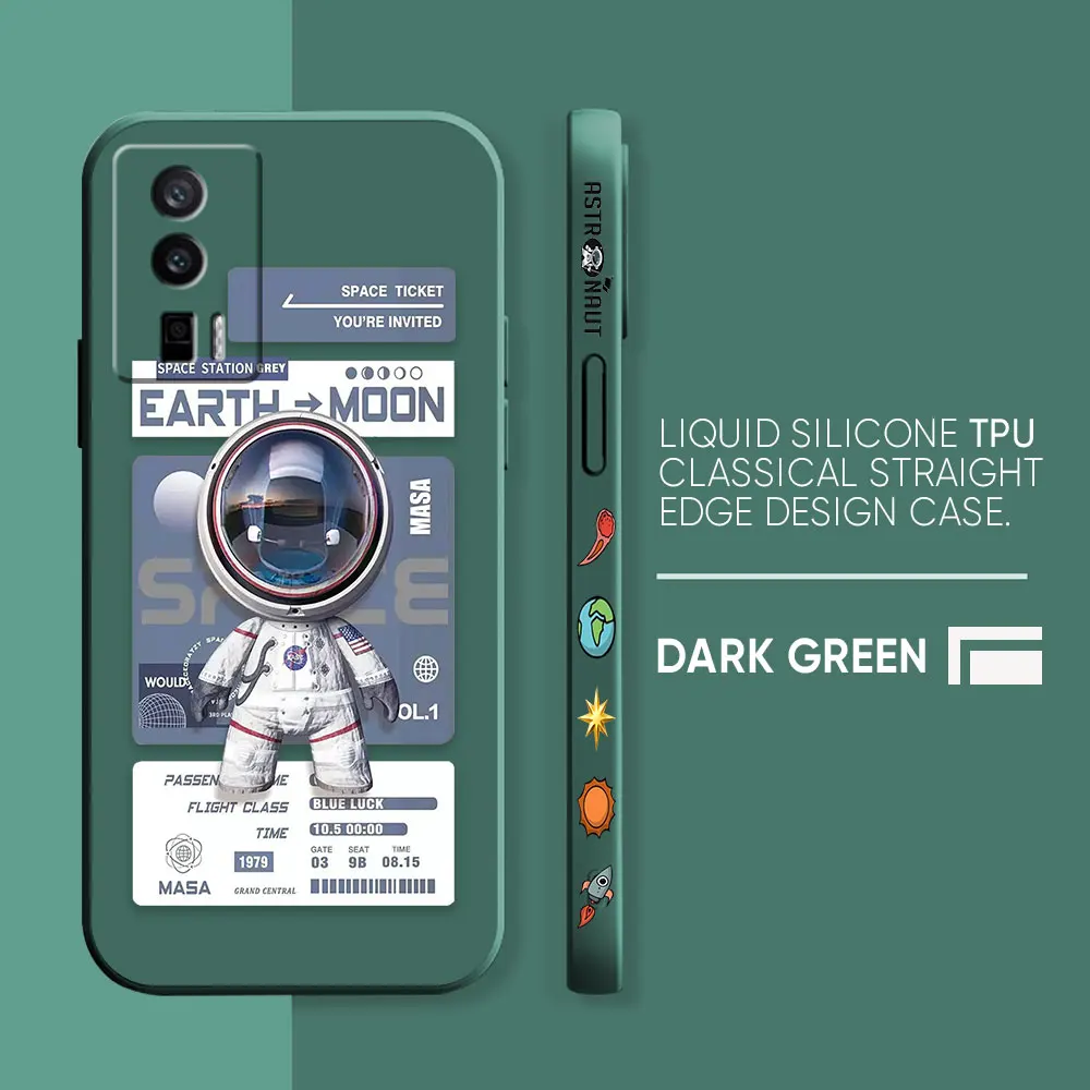 thumbnail image 1 of Case For Redmi K60E K50 K40S K40 K30 K20 10C 9 8A 8 10 Pro 4G 5G Colour Simple Liquid silicone Case Funny Astronaut Spacewalk, 1 of 5