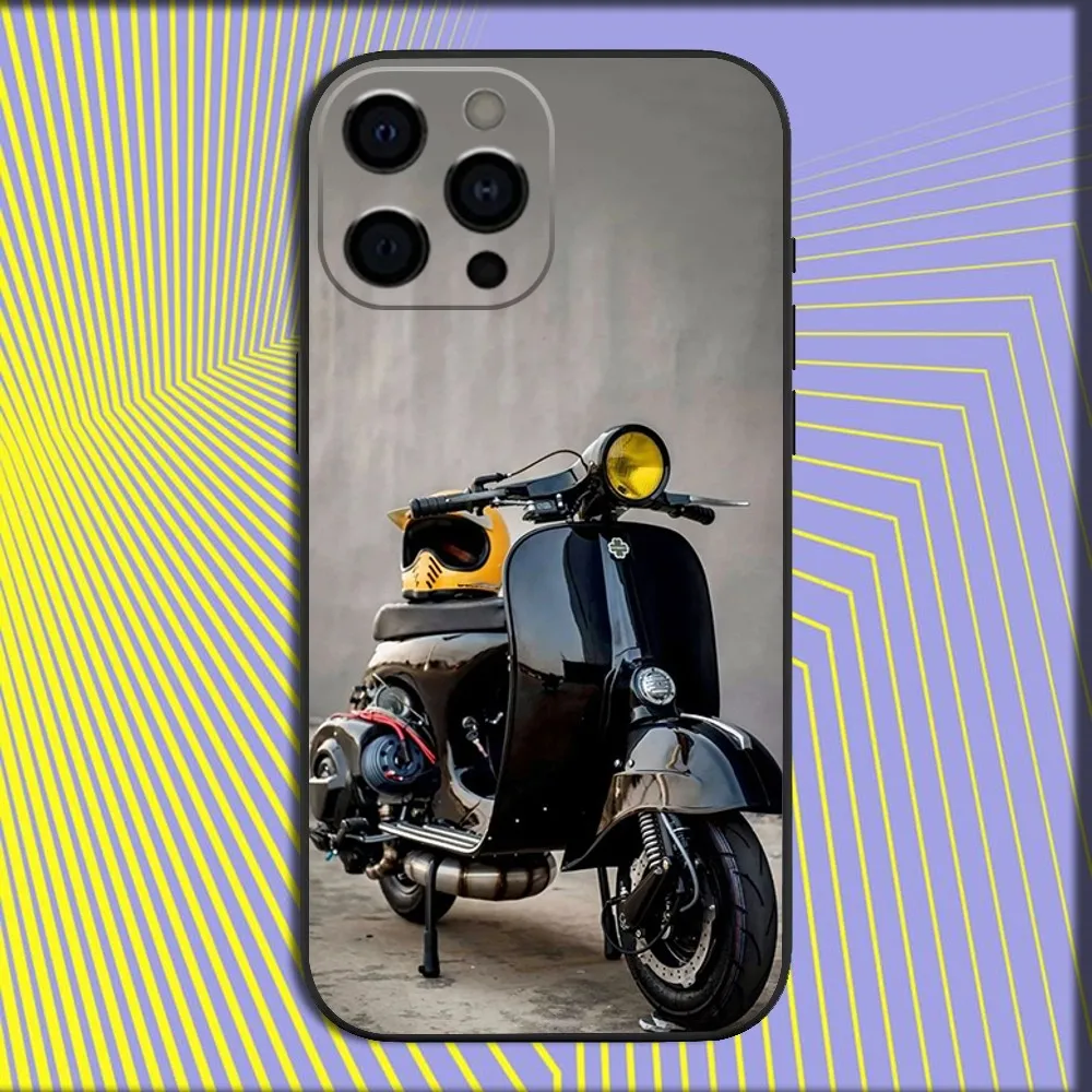 Sleek V-Vespa Scooter Moto Soft Black Phone Case