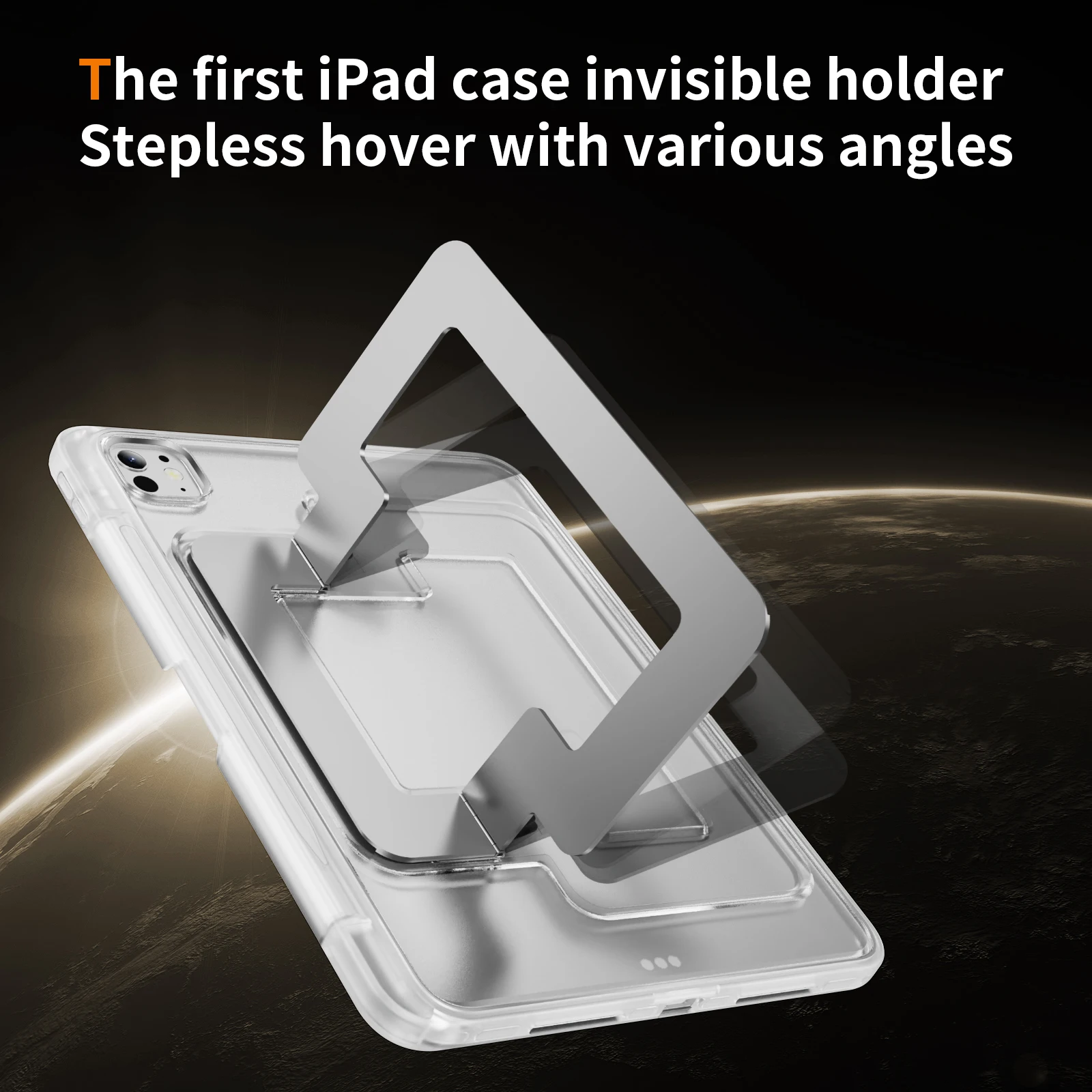 Enhanced Shockproof Acrylic Tablet Case with Hand-held Metal Bracket and Stand