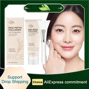 Hanchobit Peel off Mask Collagen Night Wrapping Mask Pore Minimizer Enhance Skin Elasticity Overnight Rice Face Mask Korean 100g 1