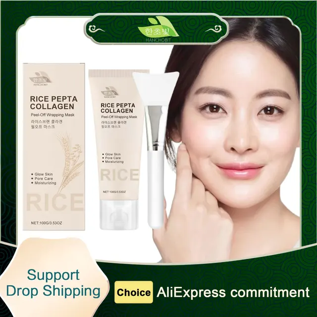 Hanchobit Peel off Mask Collagen Night Wrapping Mask Pore Minimizer Enhance Skin Elasticity Overnight Rice Face Mask Korean 100g 1