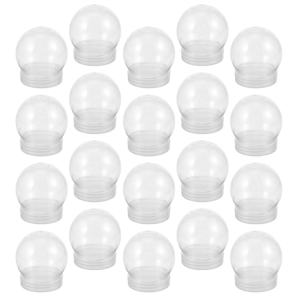 

Clear Water Globes with Screw Off Caps Empty Snow Globe Making Props Plastic Water Globes Christmas Party Display Favor