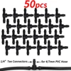 WUJIE Garden Water Connector Drip Irrigation for 1/4'' & 1/8'' Tubing Hose Accessories Joint Barbed Tees Cross Eng Plug Adaptors 3