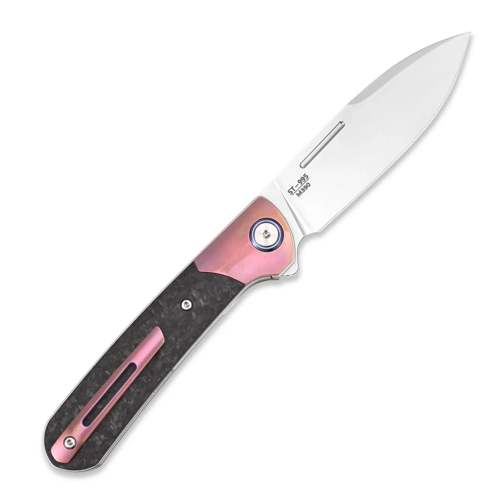 Sitivien ST995 Folding Pocket Knife M390 Steel Blade Titanium Carbon Fiber Handle EDC Tool Knifes for Camping Work Collection 3