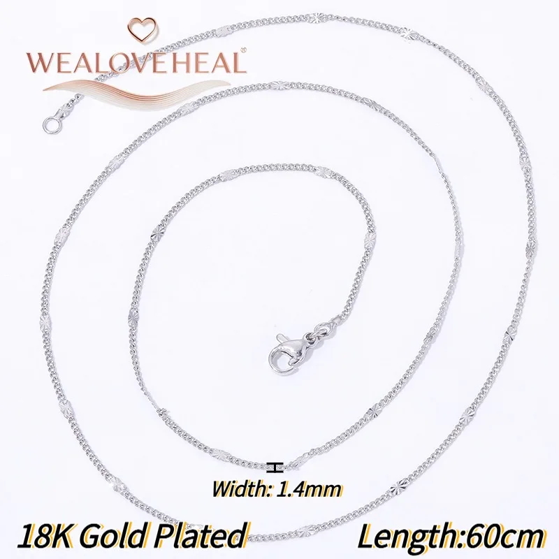18 Karat vergoldete Messing-Schlangenketten für Damen und Herren, 60 cm lange Ketten für DIY-Schmuckherstellung. – Detail 24