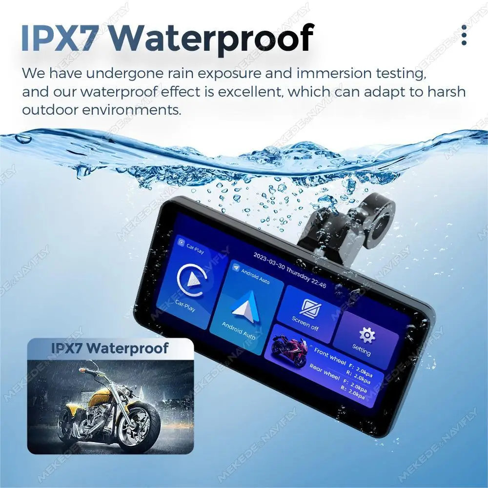 토모스트롱 6.3인치 1000nit 무선 CarPlay 및 안드로이드 Auto 지원, L300 BT 핸들바 리모컨 포함, TPMS 방수 기능 탑재