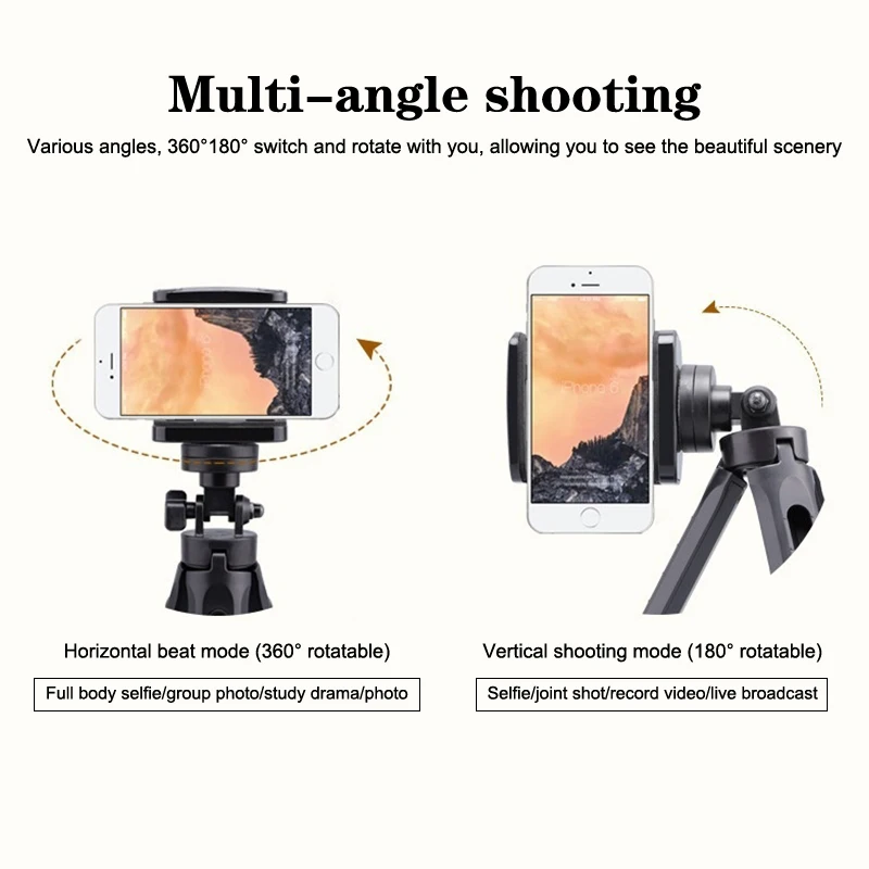 Mini treppiede portatile estensibile da tavolo per smartphone, supporto per cellulare, selfie stick, supporto per telefono per video live e selfie. - immagine 5