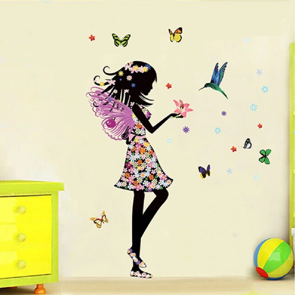 Butterfly Elf Arts Wall Sticker For Kids Rooms Home Decor Backdrop Wall Decal Baby Bedroom Vinyl Walls S