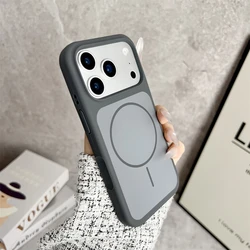 Enhanced Product Title: Sleek Silicone Magnetic Wireless Charging Case - Matte Finish - iPhone 15 (Black)