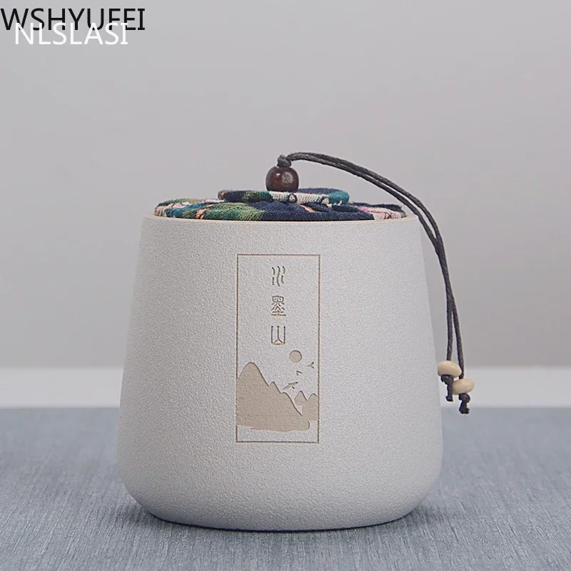 Ceramics Tea Jar Tieguanyin Containers Travel Tea Bag Storage Box Portable Stoneware Caddy Kitchen Coffee Spice Canister tea tin box tea canister ceramic storage jar