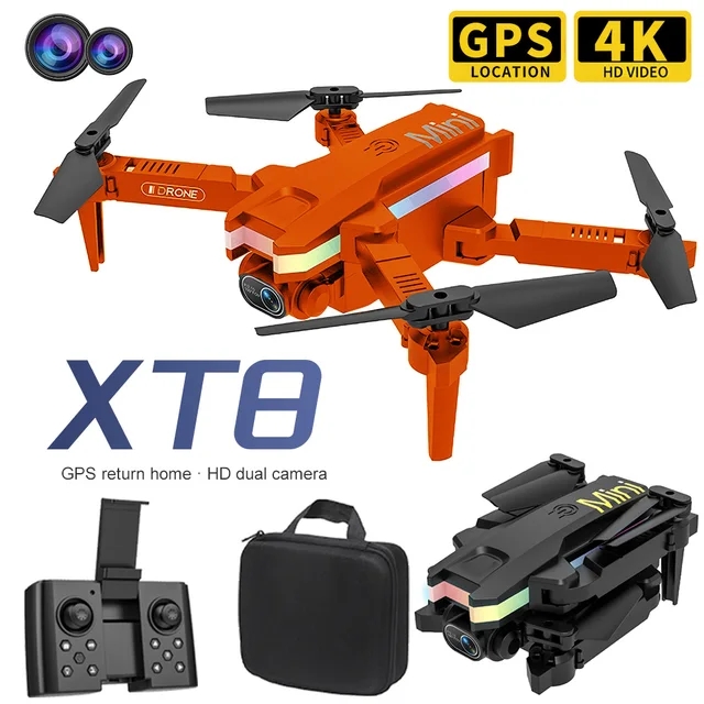 2022 New XT8 Mini Drone 4K Professional HD Camera WIFI FPV Air Pressure Fixed Altitude Foldable Quadcopter RC Helicopter Toys 1