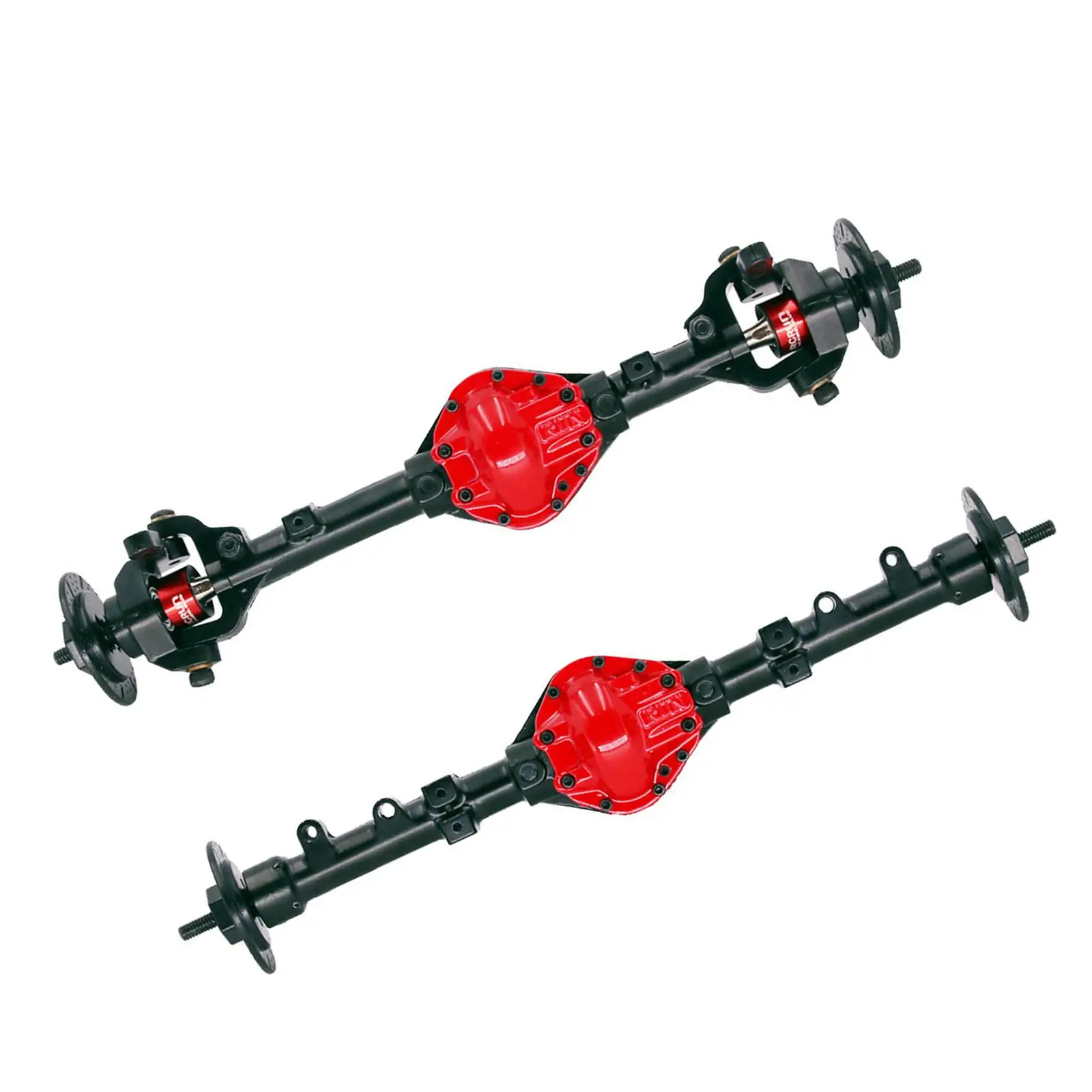 2Pcs RC Rock Crawler Heavy Duty Metal Front & Rear Axle Set for SCX10 D90 1/10 RC Car Upgrade Parts