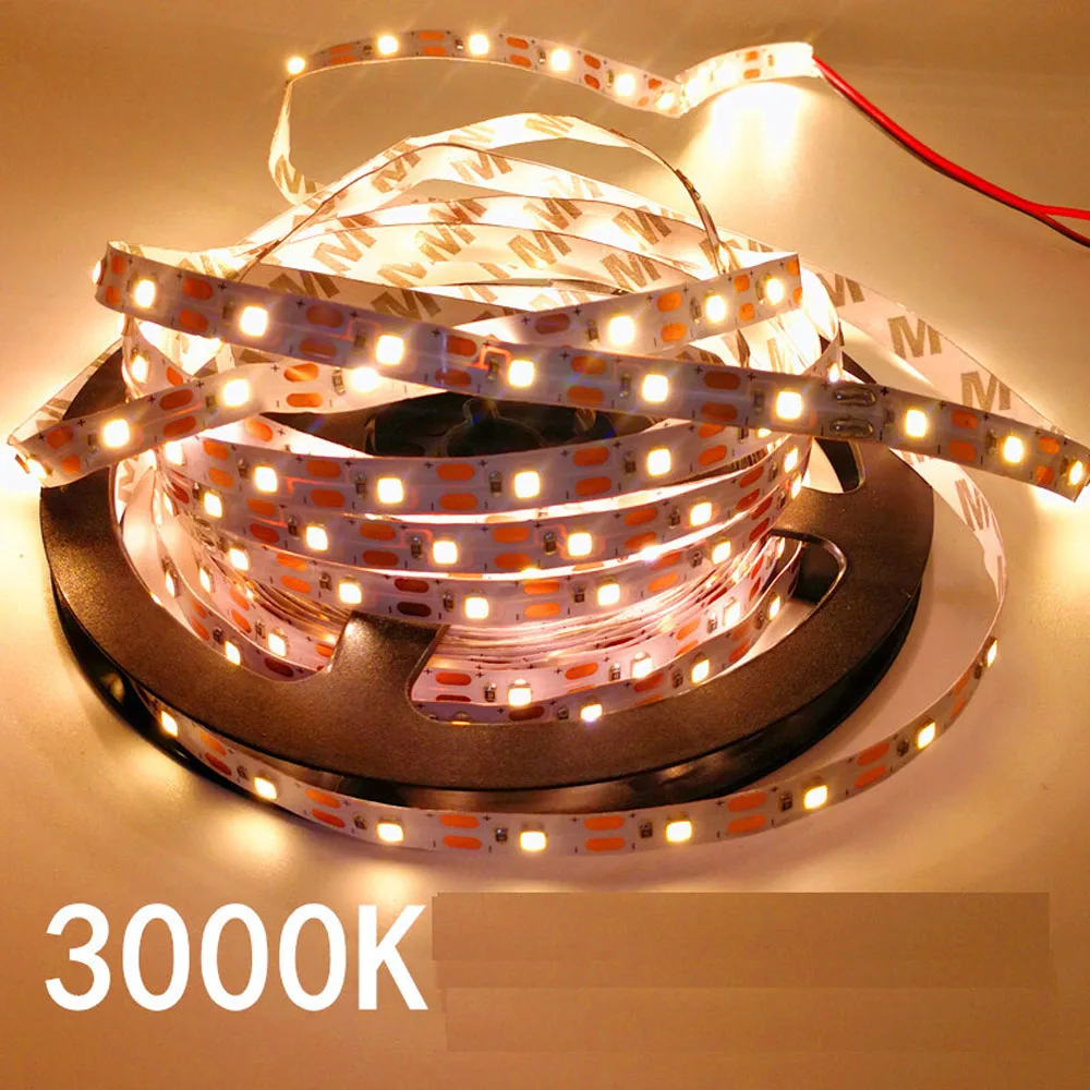 5m 3.7V 3V 4.5V 5V 6V 9V RGB LED Strip LED Mirror Strip LED Soft Tape KTV  Bar 2835 60 leds/m White Warm White Yellow Pink