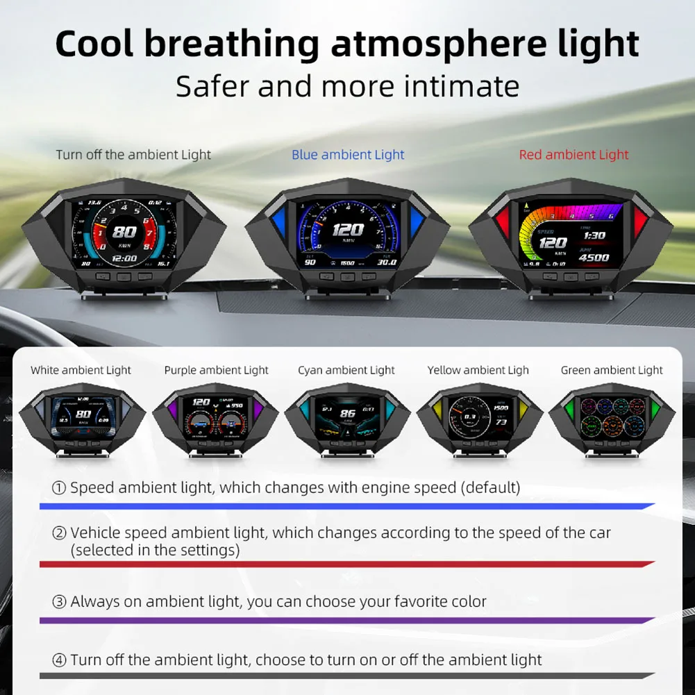 P1 GPS OBD  ý   ÷ ٱ ڵ Hud GPS OBD2 ӵ  溸 ڵ ׼