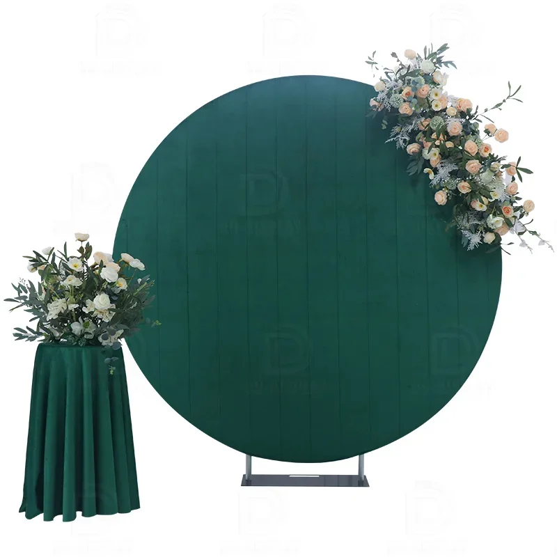 아치 스탠드용 벨벳 라운드 배경 커버, 핑크 웨딩 배경, 생일 파티 장식, 사진 소품, DD 6.5ft/200cm