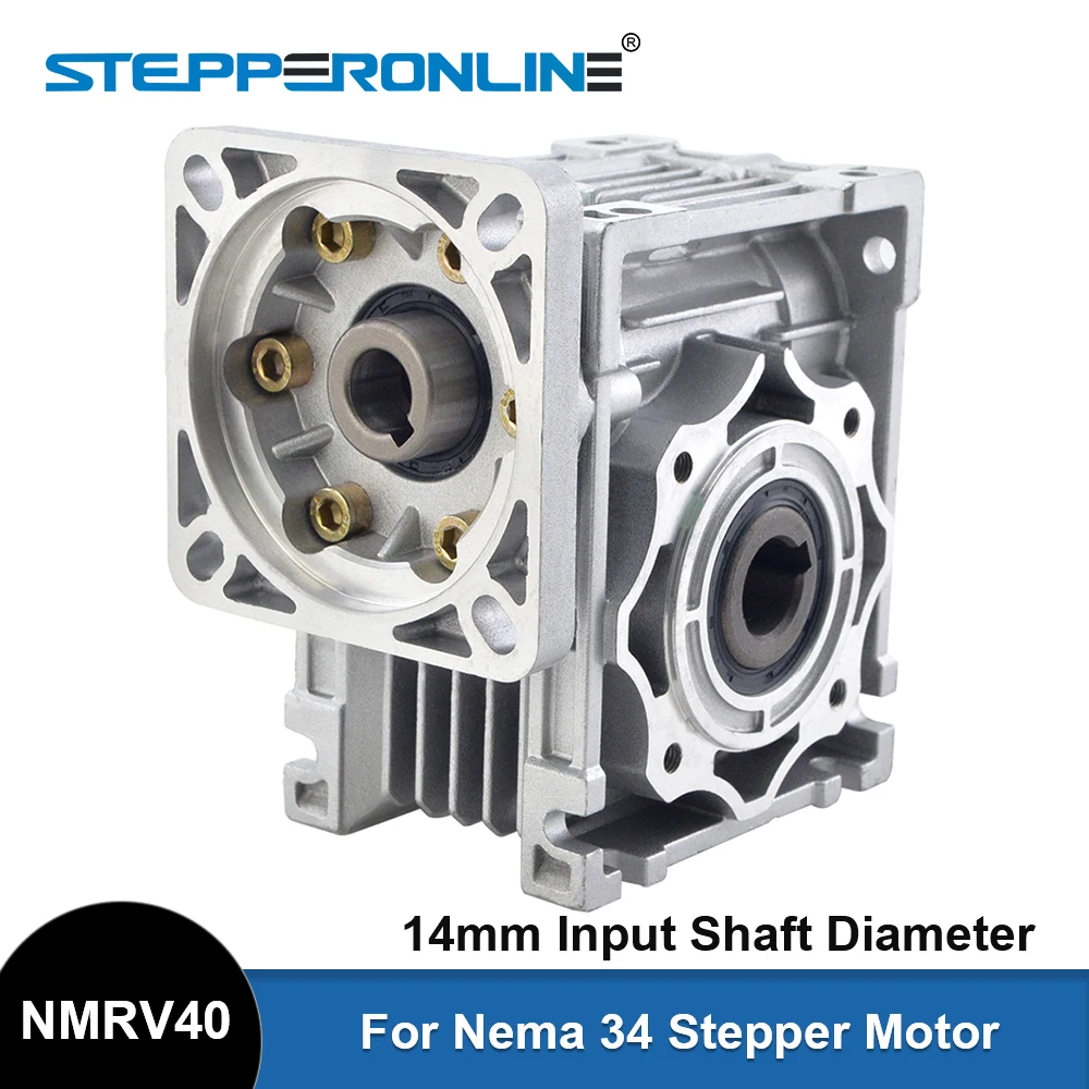 Stepperonline Riduttore A Vite Senza Fine Nmrv040 Riduttore Di Velocità Ingresso 14Mm Uscita 18Mm Rapporto Di Trasmissione 5:1 A 50:1 Adatto Per Motor