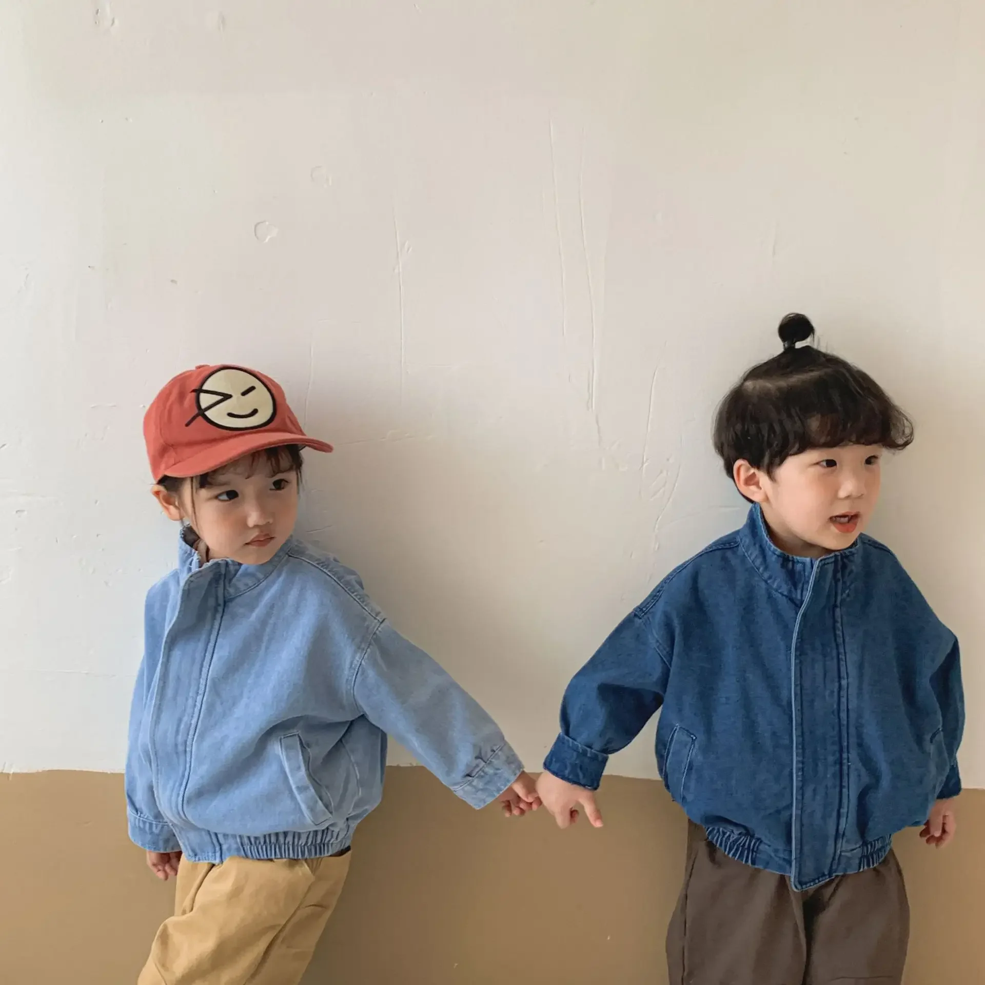 Children's Denim Jacket 2024 Autumn New Simple Casual Boy's Jacket Coat Outfits 1-7Year Girl's Denim Coat Jacket image